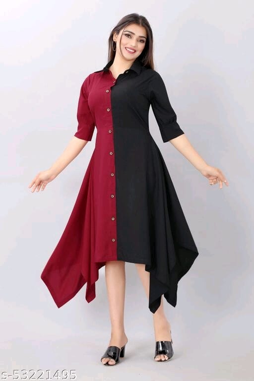 Black Common Color Fabolous Kurti 3/4 Quater Sleeves 